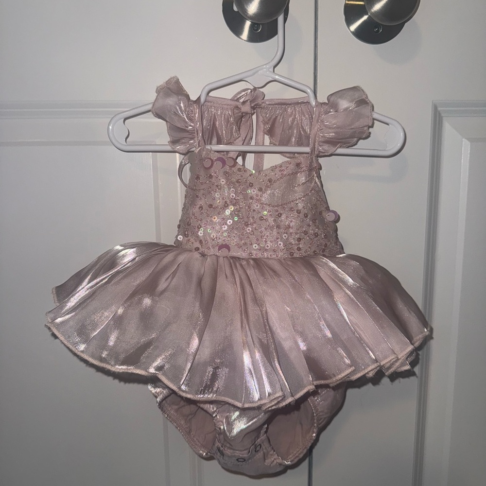 Mermaid Sequin Dusty Pink baby girl romper dress